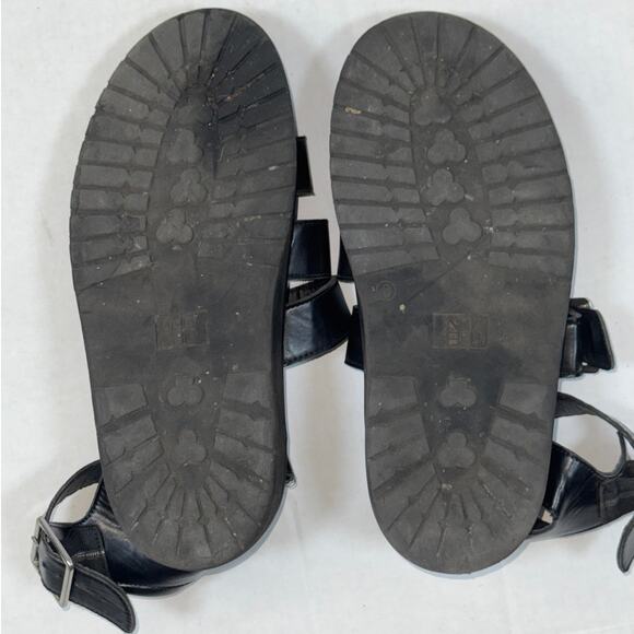 90s No Boundaries Chunky Black Sandals Womens 8 Gryphon Fisherman Lug Grunge - Picture 7 of 9